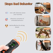 Load image into Gallery viewer, Cwyza Dog Ultrasonic Bark Control -Upgraded Barking Deterrent Devic,Rechargeable&amp;Portable Ultrasonic Dog Trainer,Safe and Humane Bark Control Tool for Dogs, BlackandOrange_1615
