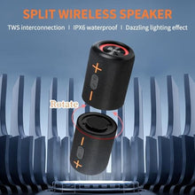 Load image into Gallery viewer, CYBORIS 2 in 1 Portable Splittable Bluetooth Speaker, Waterproof Split Wireless Speaker Bluetooth V5.3 with 20W Loud Stereo Sound, 24H Playtime, True Wireless Pairing for Home, Outdoor or Travel, Black_1334
