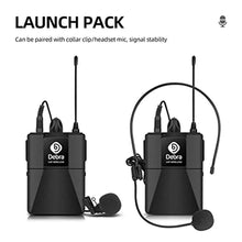 Load image into Gallery viewer, D Debra Audio AU200 Pro UHF 2 Channel Wireless Microphone System with Cordless Handheld Lavalier Headset Mics, Metal Receiver, for Karaoke Church Party (2 Bodypack)_2316
