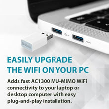 Load image into Gallery viewer, D-Link AC1300 USB WiFi Adapter, Wireless Upgrade for Desktop or Laptop PC, White_517
