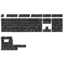 Load image into Gallery viewer, dagaladoo Black Topographic keycaps Double Shot PBT keycaps Shine Through Keyboard Keys Side Printed Key caps Cherry Profile Custom keycap Set for100%, 75%, 65%, 60% US Layout Mechanical Keyboard, BlackTopographic_2512
