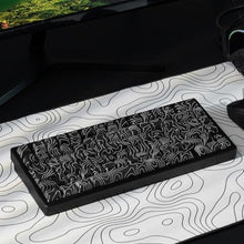 Load image into Gallery viewer, dagaladoo Black Topographic keycaps Double Shot PBT keycaps Shine Through Keyboard Keys Side Printed Key caps Cherry Profile Custom keycap Set for100%, 75%, 65%, 60% US Layout Mechanical Keyboard_1847
