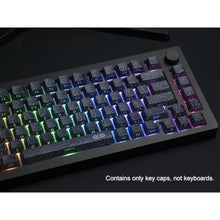 Load image into Gallery viewer, dagaladoo Black Topographic keycaps Double Shot PBT keycaps Shine Through Keyboard Keys Side Printed Key caps Cherry Profile Custom keycap Set for100%, 75%, 65%, 60% US Layout Mechanical Keyboard_1848
