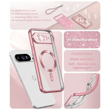 Load image into Gallery viewer, DagoRoo Magnetic Luxury Plated Gold Case for Google Pixel 10 Pro XL-Pink, ElectroplatingClearTPUPink_1922
