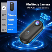 Load image into Gallery viewer, dahocamgo 4K Mini Body Camera, Waterproof Wearable Cam, Black_834
