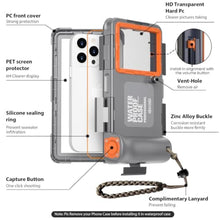 Load image into Gallery viewer, DANZHANG IP68 Underwater Phone Case for Snorkeling, (50ft/15M) Professional Waterproof Diving Case (2026 Latest), for iPhone 7-17 Pro Max/Pro/Plus/Mini, SE 2/3, Underwater Photo &amp; VideoGrey, Gray_415
