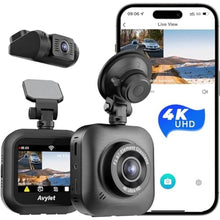 Load image into Gallery viewer, Dash Cam Front and Rear, Avylet 4K/1080P Wi-Fi Dash Camera for Cars with APP, Dual Dashcam Camera, 2'' IPS Screen, Super Night Vision, WDR, 24H Parking Mode, 170 Wide Angle, G-Sensor, Loop Recording, Black_1
