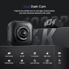 Load image into Gallery viewer, Dash Cam Front and Rear, Avylet 4K/1080P Wi-Fi Dash Camera for Cars with APP, Dual Dashcam Camera, 2'' IPS Screen, Super Night Vision, WDR, 24H Parking Mode, 170 Wide Angle, G-Sensor, Loop Recording_3116

