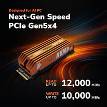 Load image into Gallery viewer, DATO 2TB Gen5 M.2 2280 SSD with Heatsink PCIe 5.0 x4 Internal Solid State Drive Up to 12,000MB/s Read, 10,000MB/s Write HighSpeed, Durable, Easy Install, Compatible with Gen5 M.2- ARES Aethon_526
