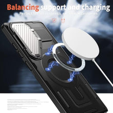Load image into Gallery viewer, DAWEIXEAU Magnetic Case for Galaxy S25 Ultra, Built-in Metal Camera Cover Stand,[Compatible with Mag-Safe] Shockproof Protective Cover Case for Samsung Galaxy S25 Ultra Black_2497
