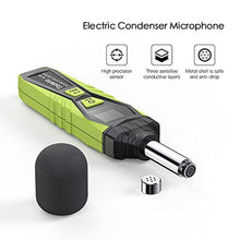 Load image into Gallery viewer, Decibel Meter, Tadeto Digital Sound Level Meter Portable SPL Meter 30dB to 130dB MAX Data Hold with LCD Display Backlight A/C Weighted for Home Factories, Green_120
