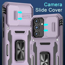 Load image into Gallery viewer, DEERLAMN Case for Samsung Galaxy S24 6.2-Inch with Slide Camera Cover+Screen Protector(1 Pack), Rotated Ring Kickstand Military Grade Shockproof Protective Cover-Deep Purple, DeepPurple_1785
