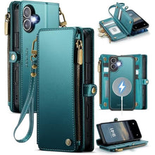 Load image into Gallery viewer, Defencase for iPhone 17 Phone Case Wallet Compatible with Magsafe, Green, DetachablewithMagsafeBlueGreen_1
