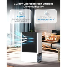 Load image into Gallery viewer, Dehumidifier for Basement with Drain Hose, EasyAcc 2024 Newly [ Rotary 10X Fast Dehumidification/1500 Sq. Ft/Timer/3000ml Per Day] 2 Modes Quiet Portable Dehumidifier for Bedroom Bathroom Large Room, WhiteBlack_1946
