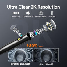 Load image into Gallery viewer, DEPSTECH 2K Endoscope Camera with Light, Dual Lens 2560P Phone Borescope, Black_276
