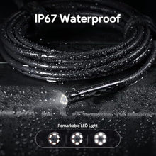 Load image into Gallery viewer, DEPSTECH Dual Lens Endoscope, 1080P HD Borescope Inspection Camera with Light, Split Screen, 7.9 mm Waterproof Scope Camera, 16.5ft Semi-Rigid Cable, Carrying Case, Orange_1414
