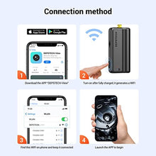 Load image into Gallery viewer, DEPSTECH WiFi Borescope, 5.0MP HD Wireless Endoscope, Semi-Rigid, 16 inch Focal Distance, Snake Inspection Camera with 2200mAh Battery for iOS &amp; Android Smart Phone Tablets-33ft, Yellow_2290
