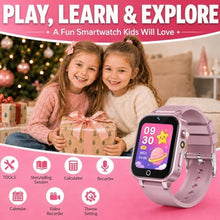 Load image into Gallery viewer, DERUI 1.54 Inches Kids Smart Watch for Boys Girls, 26 Puzzle Games, Smartwatch with Camera, Pedometer, Video Voice Music Player Learning Card, Birthday Gift for 3-12 Years Children (Pink), DEPink_4666

