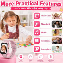 Load image into Gallery viewer, DERUI 1.54 Inches Kids Smart Watch for Boys Girls, 26 Puzzle Games, Smartwatch with Camera, Pedometer, Video Voice Music Player Learning Card, Birthday Gift for 3-12 Years Children (Pink), DEPink_4669
