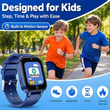 Load image into Gallery viewer, DERUI 1.54 Inches Kids Smart Watch for Boys Girls, 26 Puzzle Games, Smartwatch with Camera, Pedometer, Video Voice Music Player Learning Card, Birthday Gift for 3-12 Years Children (Blue), DEBlue_4710
