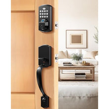 Load image into Gallery viewer, DESLOC A100F Electronic keypad Door Lock with Handle Set, Smart Front Door Locks Set, Keyless Entry Door Lock with Handles, Smart Locks for Front Door, Deadbolt Smart Lock, 12 Months Battery, IP54, MatteBlack_1

