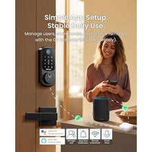 Load image into Gallery viewer, DESLOC B200 Fingerprint Smart Door Lock with App Control, Keyless Entry Deadbolt for Front Door, Auto Lock, Touchscreen Keypad, 8 Unlock Methods, USB-C Backup Power, 12-Month Battery, BHMA Grade3, Black_5330
