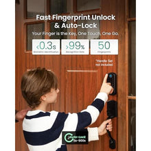 Load image into Gallery viewer, DESLOC B200 Fingerprint Smart Door Lock with App Control, Keyless Entry Deadbolt for Front Door, Auto Lock, Touchscreen Keypad, 8 Unlock Methods, USB-C Backup Power, 12-Month Battery, BHMA Grade3, Black_5331
