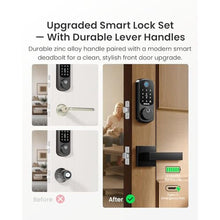 Load image into Gallery viewer, DESLOC B200 Fingerprint Smart Lock with 2 Lever Handles, Keyless Entry Front Door Lock Set, Electronic Keypad Deadbolt, App Control, Auto Lock, Long Battery Life, Secure Home Access, Black_5383
