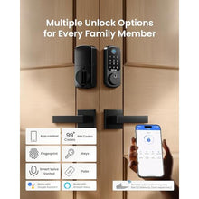 Load image into Gallery viewer, DESLOC B200 Fingerprint Smart Lock with 2 Lever Handles, Keyless Entry Front Door Lock Set, Electronic Keypad Deadbolt, App Control, Auto Lock, Long Battery Life, Secure Home Access, Black_5384
