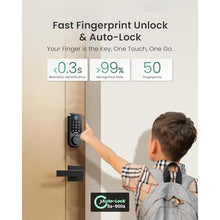 Load image into Gallery viewer, DESLOC B200 Fingerprint Smart Lock with 2 Lever Handles, Keyless Entry Front Door Lock Set, Electronic Keypad Deadbolt, App Control, Auto Lock, Long Battery Life, Secure Home Access, Black_5385
