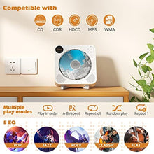 Load image into Gallery viewer, Desobry Portable Bluetooth CD Player with Speakers Wall CD Player for Home with Remote Control FM Radio Digital Screen Headphone Jack Support AUX, White_6823
