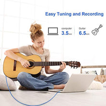 Load image into Gallery viewer, Devinal 1/4 inch to 3.5mm Stereo Cable, 3.5mm to 1/4 TRS Adapter Cable, aux to Quarter inch Cord Lead with Extra Durable Nylon Braid Gold Plated 10 Feet 3 Meter, BlueMFT_625
