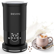 Load image into Gallery viewer, DEVINC Milk Frother, 4-in-1 Milk Frother and Steamer, Hot and Cold Foam Maker and Milk Warmer with Auto Shut-Off, Electric Frother for Coffee, Latte, Cappuccino, Matcha, Black_1
