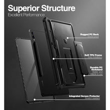 Load image into Gallery viewer, Dexnor Case for Samsung Galaxy Tab S10 Plus (2024) / Galaxy Tab S9 Plus (2023) 12.4 Inch, [Built in Screen Protector &amp; Kickstand] with Pen Holder Heavy Duty Shockproof Protective Cover - Black_7394
