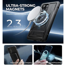 Load image into Gallery viewer, Dexnor Magnetic Case for Samsung Galaxy S24 Ultra Case, Compatible with Magsafe, 2 Front Frames &amp; Built-in Screen Protector, Bumper Rugged Shockproof Full-Body Protective Cover with Kickstand,Black_7317
