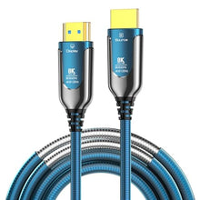 Load image into Gallery viewer, DGHUMEN 65Ft Fiber Optic HDMI Cables 8K 48Gbps, [UPGATED] Metal Armor Jacket, Ultra High Speed HDMI 2.1 Cable, 8K@60Hz 4K@120Hz, Compatible for PlayStation 5 PC HDTV, Male-to-Male (65Feet), Blue_1
