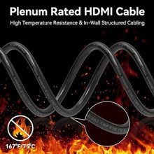 Load image into Gallery viewer, DGHUMEN 65Ft Plenum Rated HDMI Cable(CMP), 8K 48Gbps Fiber Optic Ultra High Speed Long HDMI 2.1 Cord, in Wall Plenum-Rated Cable for Pipes, HDMI to HDMI, Male to Male - (65Ft-CMP)_4887
