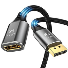 Load image into Gallery viewer, DGHUMEN 8K DisplayPort Extension Cable 3Feet, DisplayPort 1.4 Male to Female Extension Cable, Braided DP to DP Extended Cord, Supports 8K@60Hz,4K@120Hz (Grey, 3 Ft)_1

