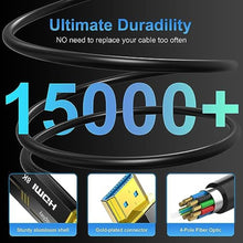 Load image into Gallery viewer, DGHUMEN 8K Fiber Optic HDMI Cables 10Ft, 48Gbps Ultra High Speed HDMI 2.1 Cable, 8K@60Hz 4K@120Hz, Compatible for PlayStation 5 PC HDTV, Male-to-MaleGold Plated Connector, Black_4586
