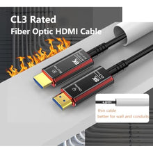 Load image into Gallery viewer, DGHUMEN 95Ft CL3 Rated HDMI Cable, 8K 48Gbps Fiber Optic Ultra High Speed Long HDMI 2.1 Cord for Pipes, in-Wall, Male to Male, Red_4873
