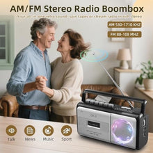 Load image into Gallery viewer, DGXWLLW Cassette Player Boombox with AM/FM Radio, Tape Recorder, AC/Battery_2475
