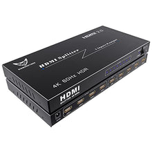 Load image into Gallery viewer, DiamondTiger 4K@60Hz HDMI Splitter 1 in 8 Out, 1x8 HDMI 2.0b Hub Powered Switcher with EDID Auto Video Scaling, 18Gbps HDCP 2.2, 3D HDR Atmos Audio Video Sync for PS5/PC/TV/Projector_1
