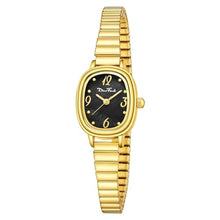 Load image into Gallery viewer, Diaofendi Petite Women's Easy Reader Analog Watch, Rectangular Watch, Stainless Steel Expansion Band, Water-Resistant (Gold-Black Shell), GoldBlackShell_1
