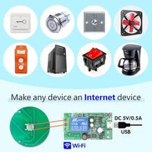 Load image into Gallery viewer, DieseRC 1 Channel WiFi Smart Switch, DC 5V 12V 24V 36V Passive Output Relay Module Ewelink APP WiFi Control Compatible with Alexa/Google Home, Inching/Self-Locking Switch, EWCH_1133
