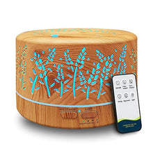 Load image into Gallery viewer, Diffusers for Essential Oils Large Room 600ml,Essential Oil Diffusers for Home with R/C,Cool Mist Humidifier,7 Colors Lights &amp; 3 Mist Mode Waterless Auto Off for Office_1
