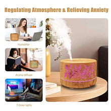 Load image into Gallery viewer, Diffusers for Essential Oils Large Room 600ml,Essential Oil Diffusers for Home with R/C,Cool Mist Humidifier,7 Colors Lights &amp; 3 Mist Mode Waterless Auto Off for Office_846
