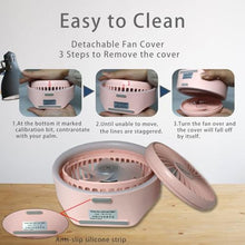 Load image into Gallery viewer, Digibond Pink Desk Fan, Small Quiet with Ambient Light/Hook Portable USB Fan 5.3in High Power 3000mAH Rechargeable Battery Operate 3 Speed 180Rotated Easy Clean, PinkmAh_6393
