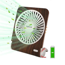 Load image into Gallery viewer, Digibond Rechargeable Desk Fan Quiet and Small 225 Rotated Small USB Fan for Home, DarkWoodGrainmAh_1
