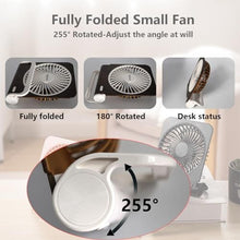 Load image into Gallery viewer, Digibond Rechargeable Desk Fan Quiet and Small 225 Rotated Small USB Fan for Home, DarkWoodGrainmAh_6344
