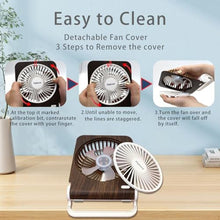 Load image into Gallery viewer, Digibond Rechargeable Desk Fan Quiet and Small 225 Rotated Small USB Fan for Home, DarkWoodGrainmAh_6345
